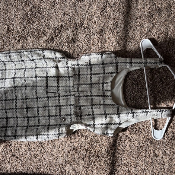 GB scoop neck dress jeweled tweed mini dress white - Picture 4 of 6